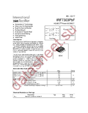 IRF7303TRPBF datasheet  
